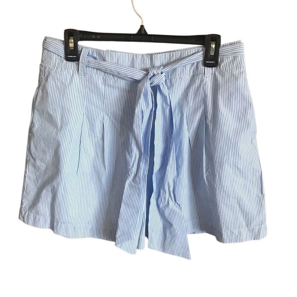 Crown & Ivy Shorts SZ 10 walking shorts lined blue White pockets New with tags